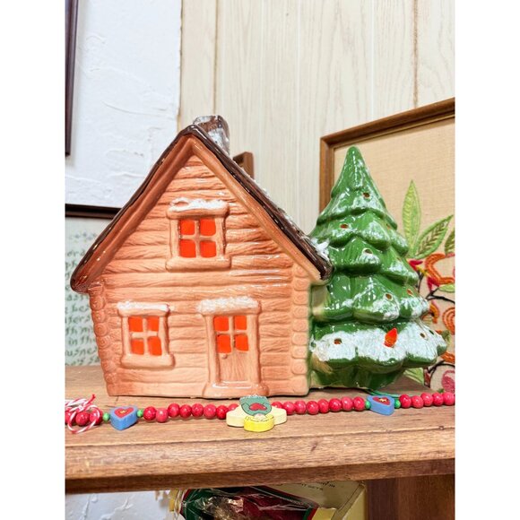 Lighted Christmas Village Mountain House Cabin Tree Marcia Ceramics Inspirations - Picture 13 of 16